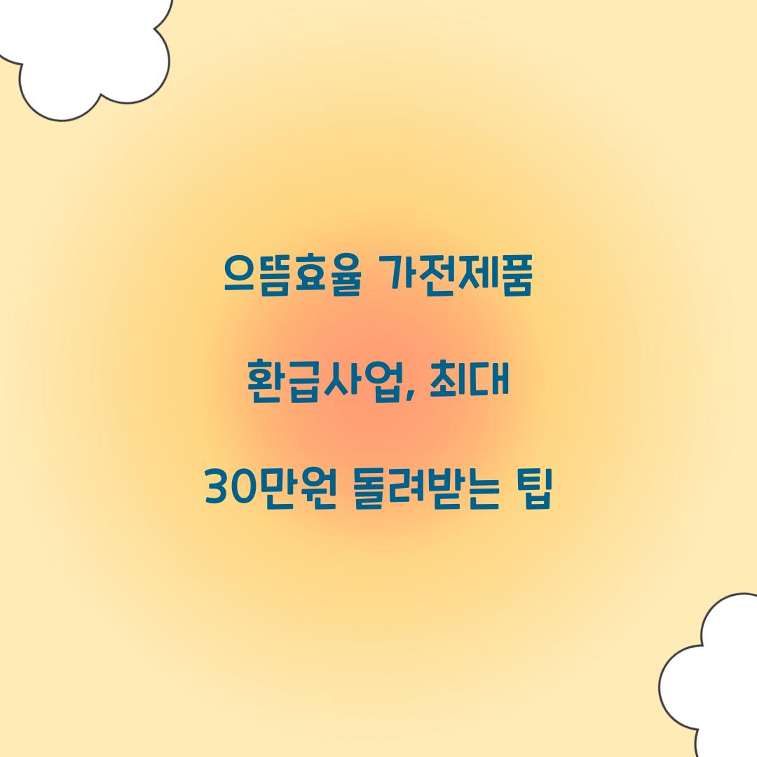 으뜸효율 가전제품 환급사업