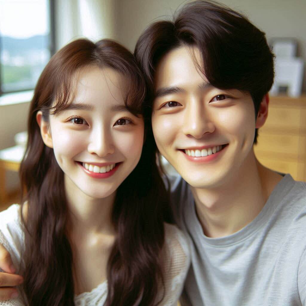 행복주택 입주자격에 해당하는 신혼부부가 어깨를 나란히하고 사진을 촬영하고 있다.