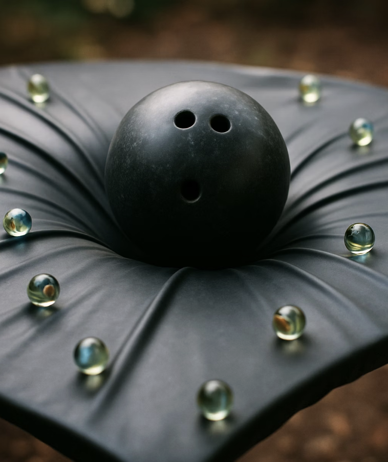 무거운 건 공간을 휘게 만들어요