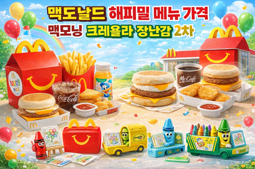 맥도날드 해피밀 크레욜라 2차 가격부터 맥모닝까지 완벽 정리