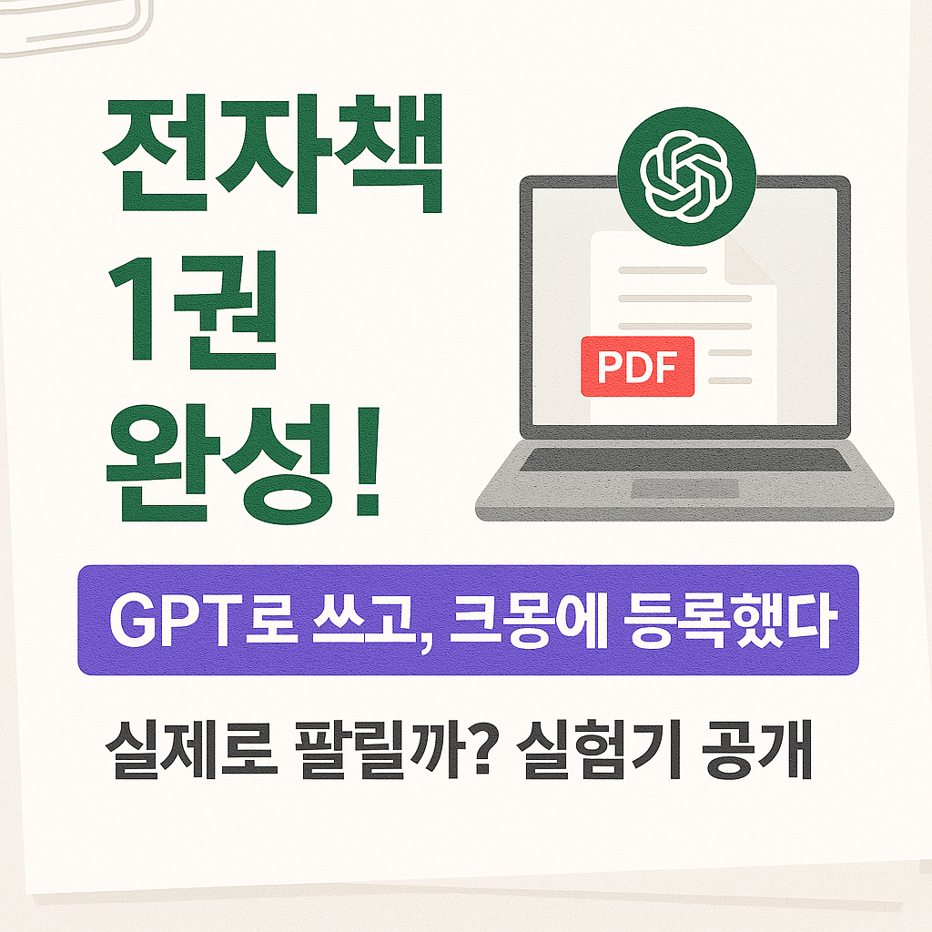 전자책 1권 실제로 팔릴까를 표현한 썸네일 이미지