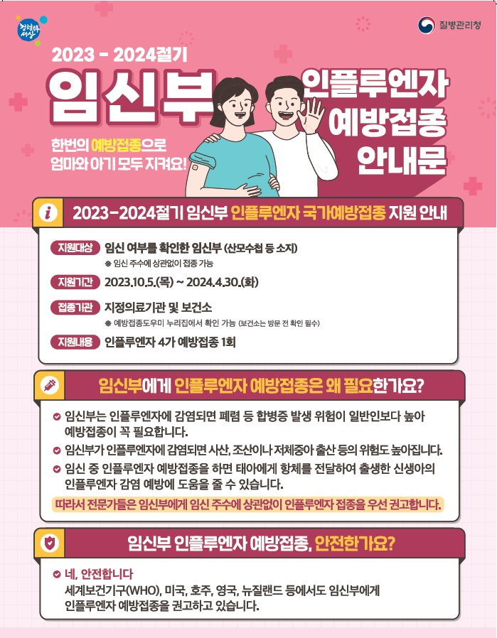 독감 무료 접종 대상 병원