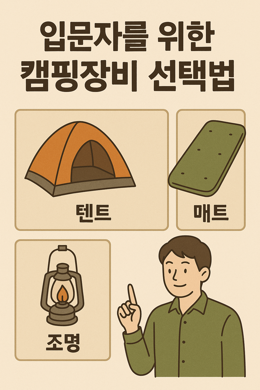 캠핑장비 선택법에 대한 이미지