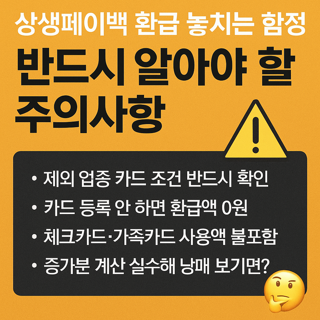 상생페이백 환급 놓치는 함정