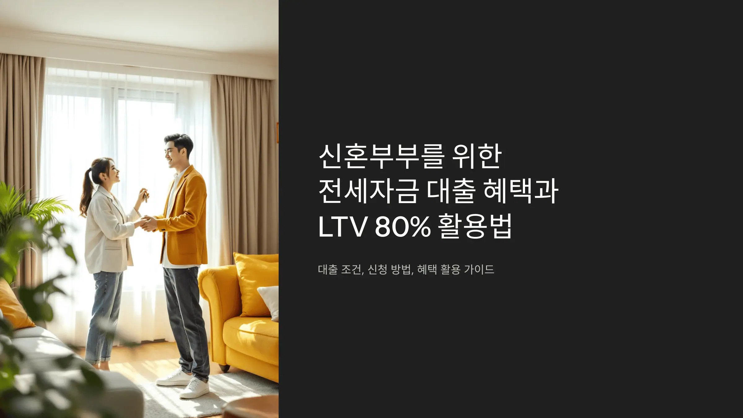 신혼부부를 위한 전세자금 대출 혜택과 LTV 80% 활용법