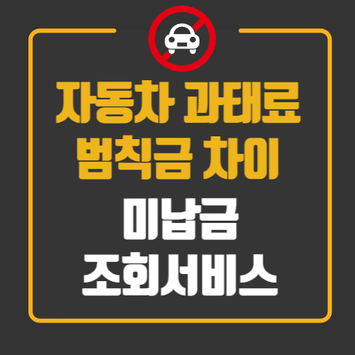 자동차 과태료와 범칙금 차이