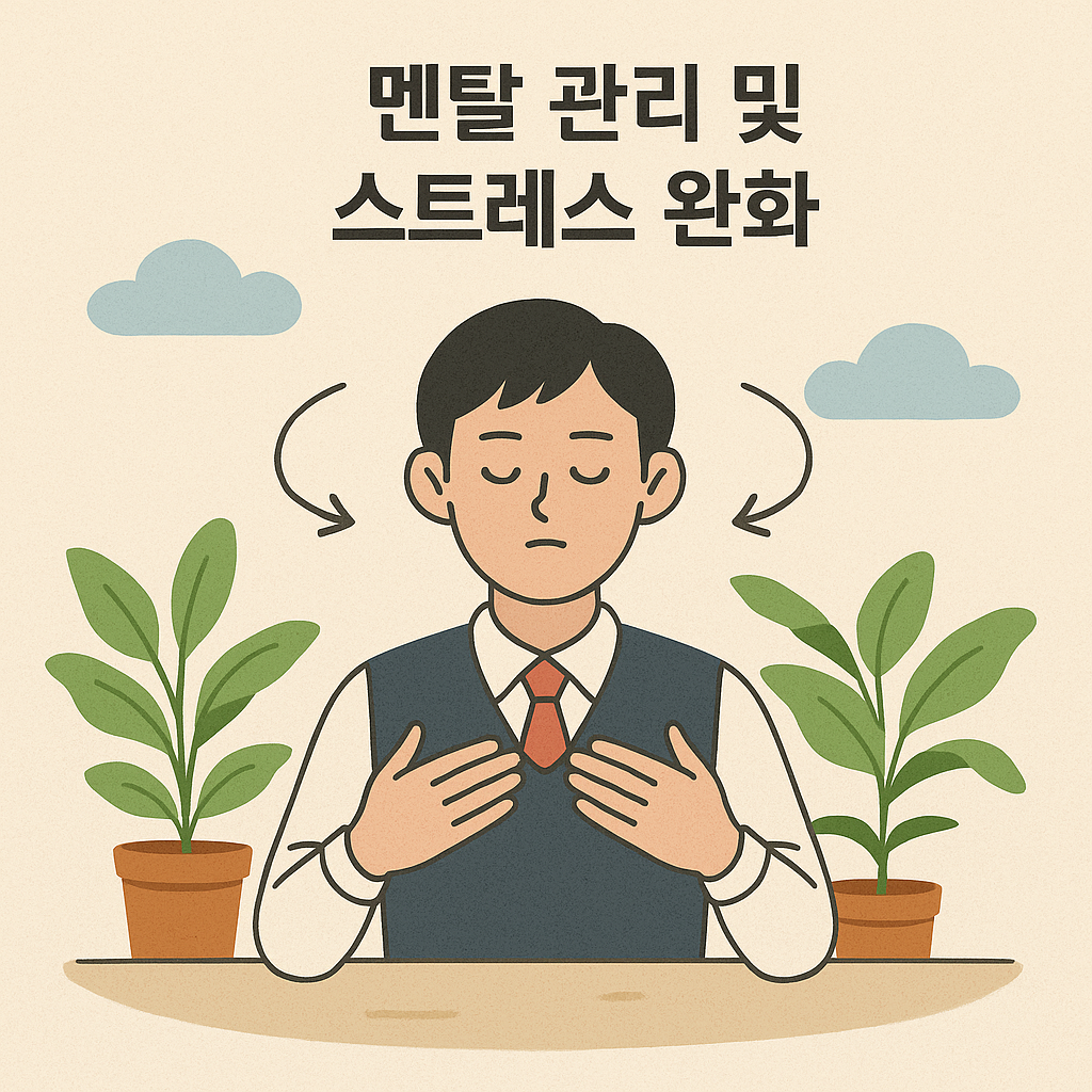 멘탈 관리 및 스트레스 완화 장면
