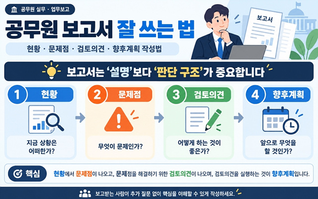 공무원 보고서 잘 쓰는 법|현황·문제점·검토의견·향후계획 작성법