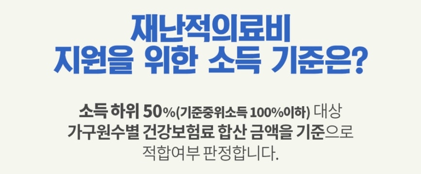 재난적 의료비 지원 사업이란