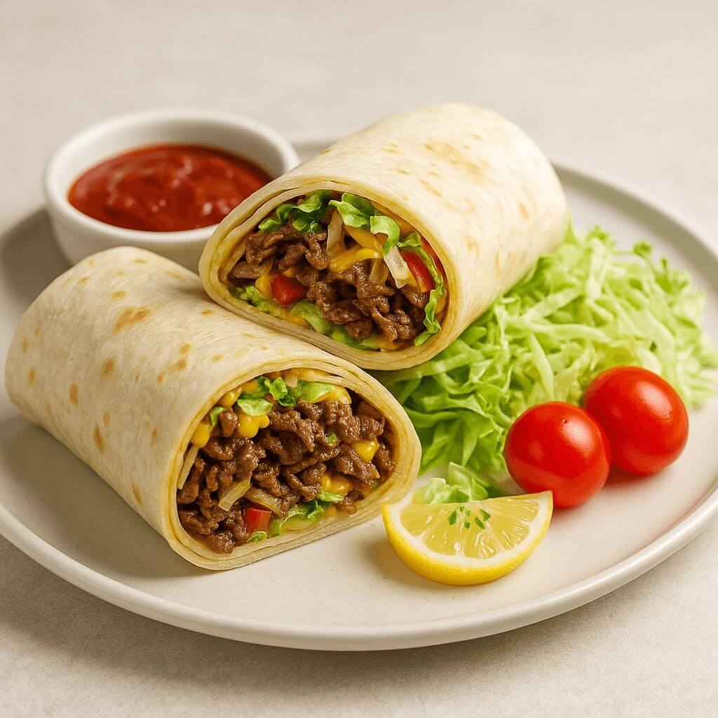 부드러운 또띠아로 맛있는 불고기를 감싸서 만든 불고기 브리또