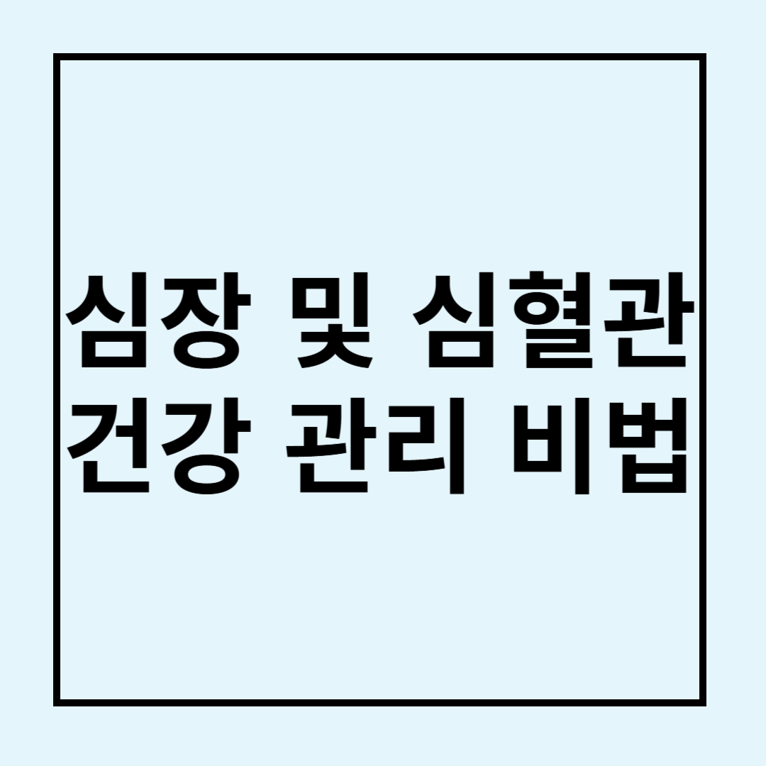 40대 이후 꼭 알아야 할 심혈관 건강 관리법