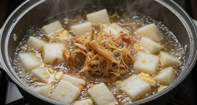 육수넣고 끓이고 있는 이미지