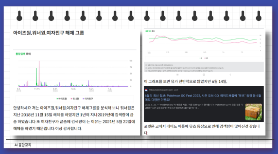 학생들의 데이터 분석 결과