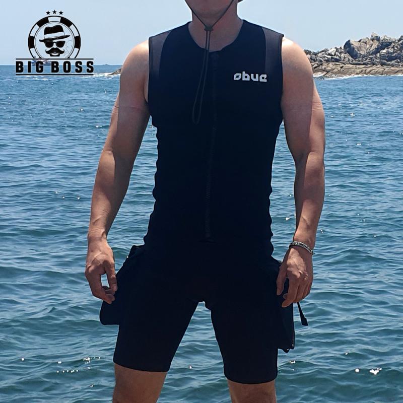 스킨스쿠버 스노쿨링 서핑 슈트 바다수영 조끼 반바지 3mm 웻슈트 세트