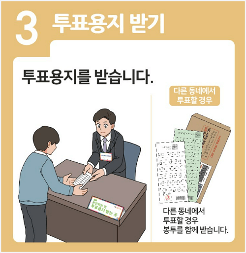 투표용지 받기