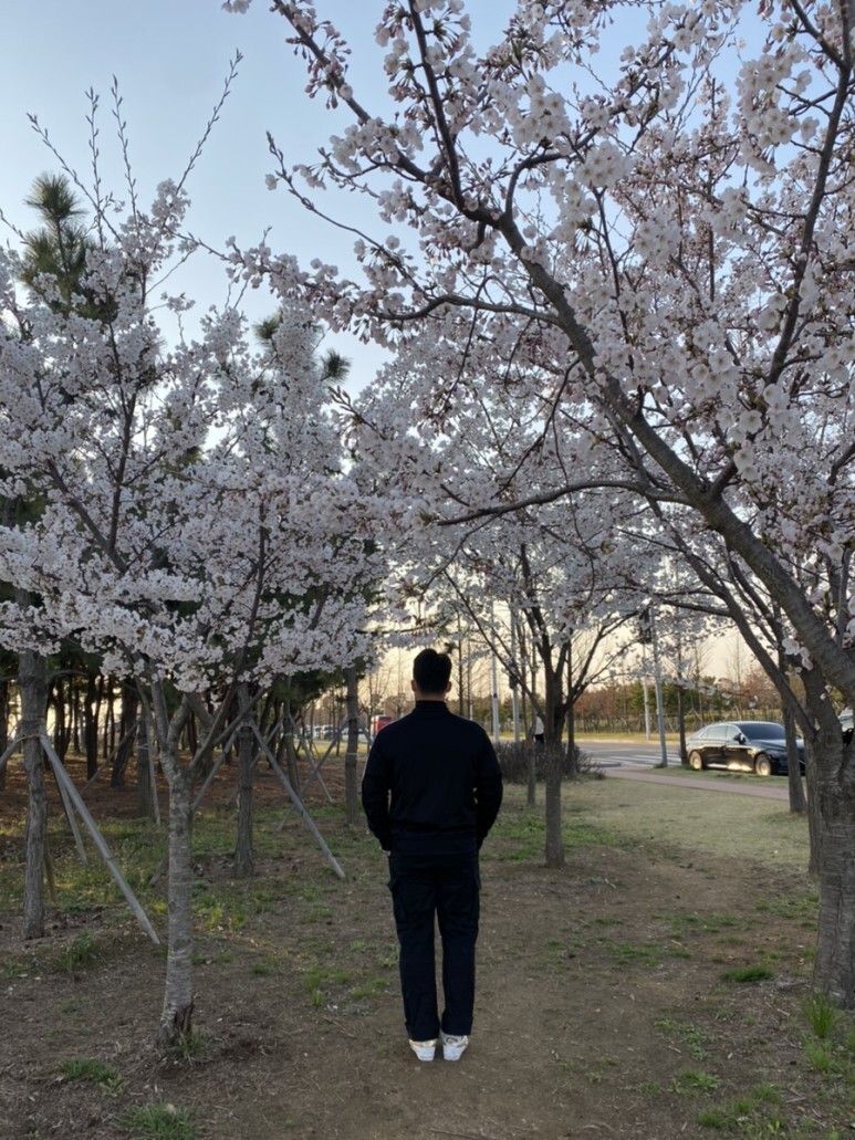 데일리룩(오뭘입)_ 아디다스 파이어버드 트랙탑, 무신사스탠다드 카고바지 블랙, 어커버 반팔, 오니즈타이거 멕시코, 남자코디, 남자스타일링, 벚꽃, 데일리패션, 데일리코디, ootd