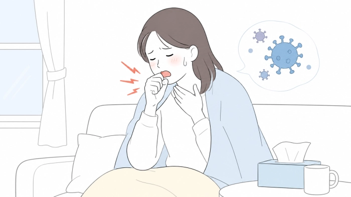 목이 간질간질하고 마른기침이 납니다