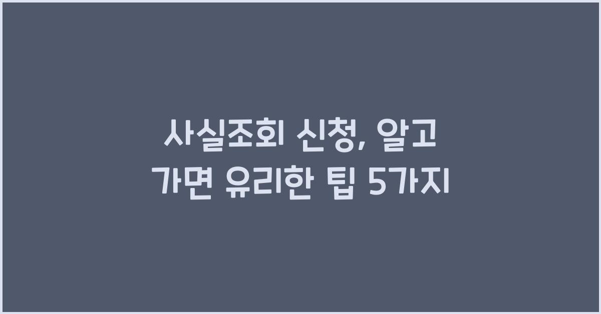 사실조회 신청