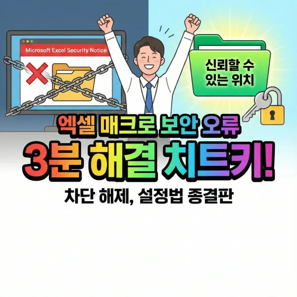엑셀 매크로 보안 설정 오류 해결법