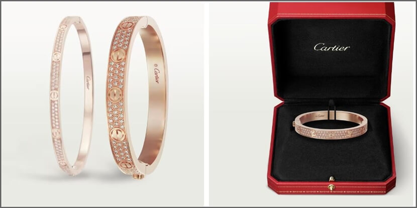 핑크골드 파베 러브팔찌