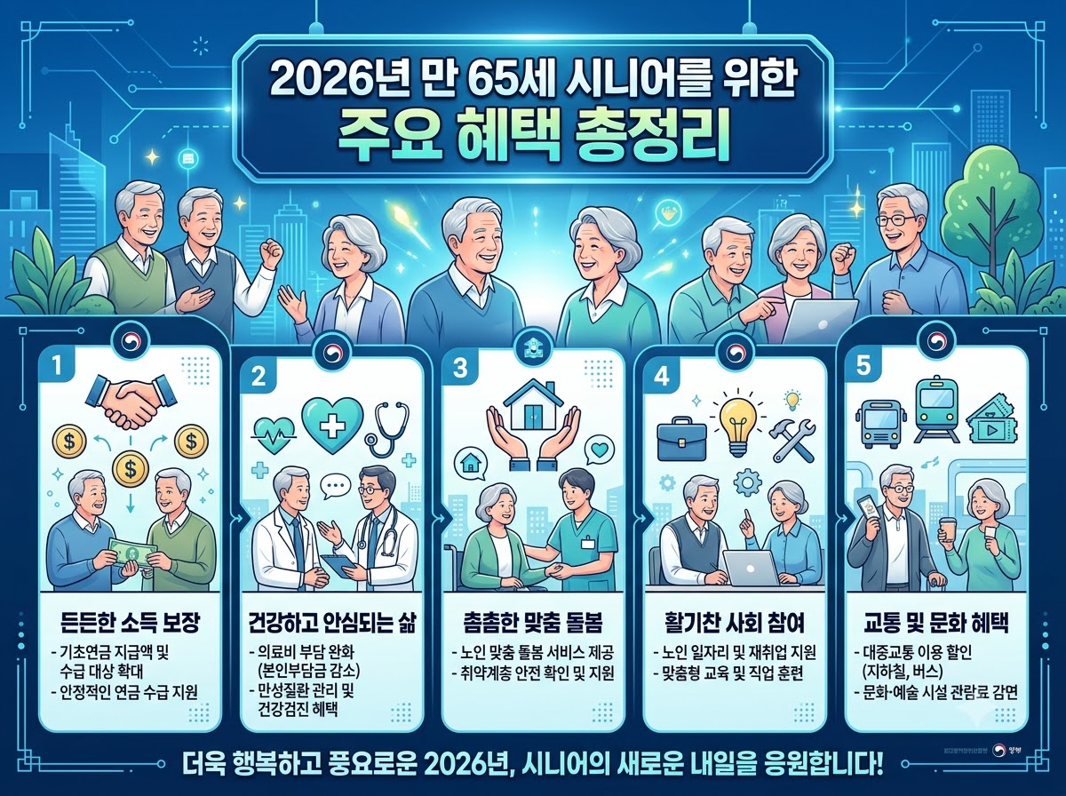 만 65세 혜택 2026년 총정리