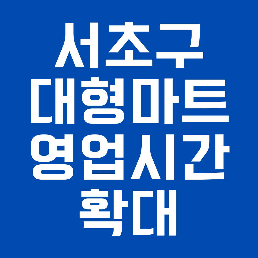 서초구 대형마트 영업 시간 제한 완화