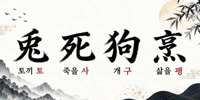Tosagupaeng Korean idiom meaning with Chinese calligraphy