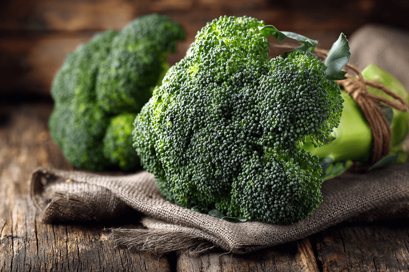 나무-선반-위에-올려진-브로콜리