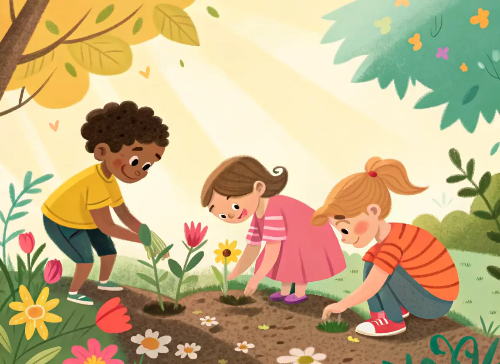 어린이-꽃심기-학습체험