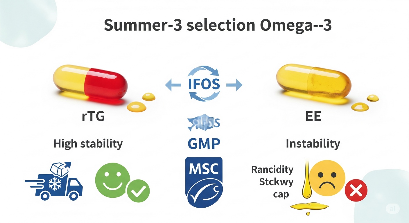 "전문가가 말하는 여름철 오메가3 제품 선택 기준"에 대한 이미지입니다.