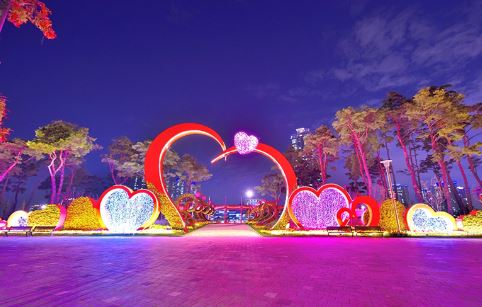 청라호수공원-하트조형물