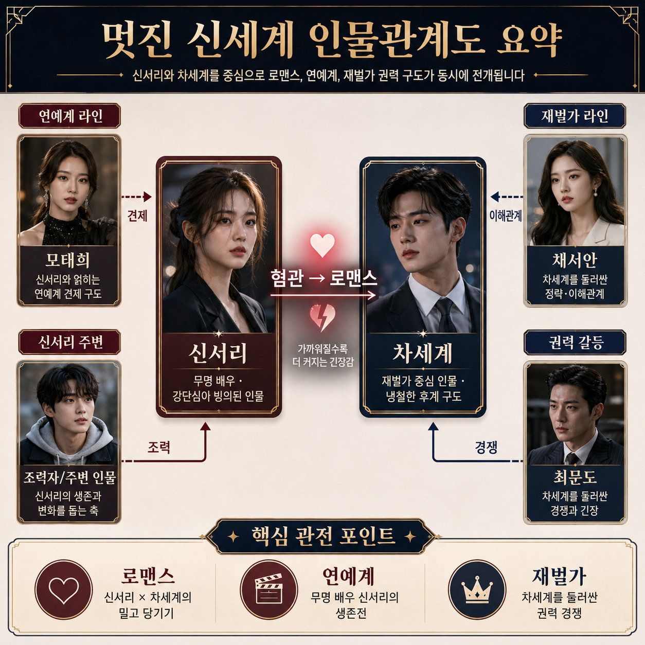 멋진 신세계 인물관계도 요약