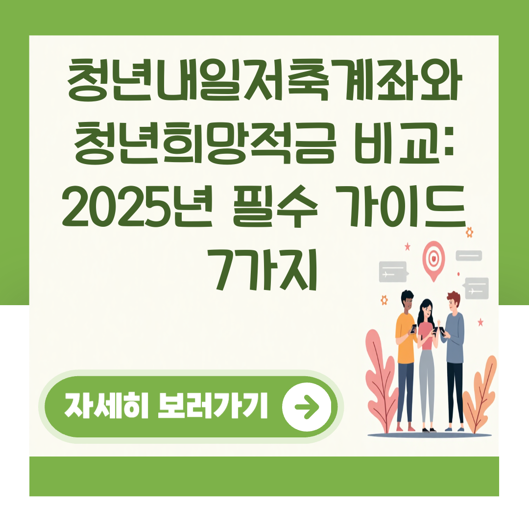 청년내일저축계좌와 청년희망적금 비교: 2025년 필수 가이드 7가지 대표 이미지