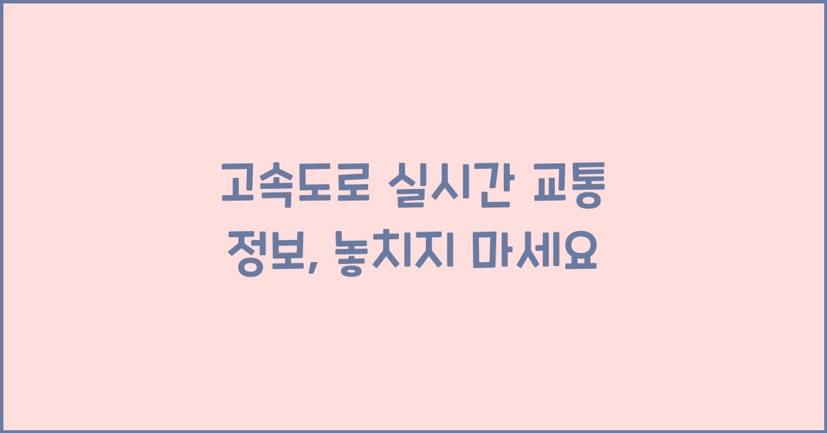 고속도로 실시간 교통 정보