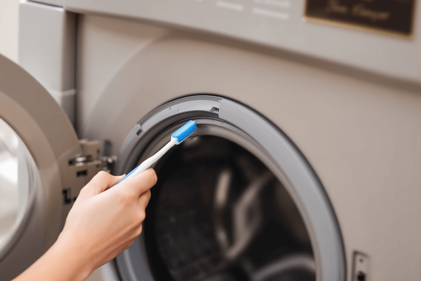 세탁기-냄새-드럼세탁기-고무패킹-칫솔로-닦는-모습