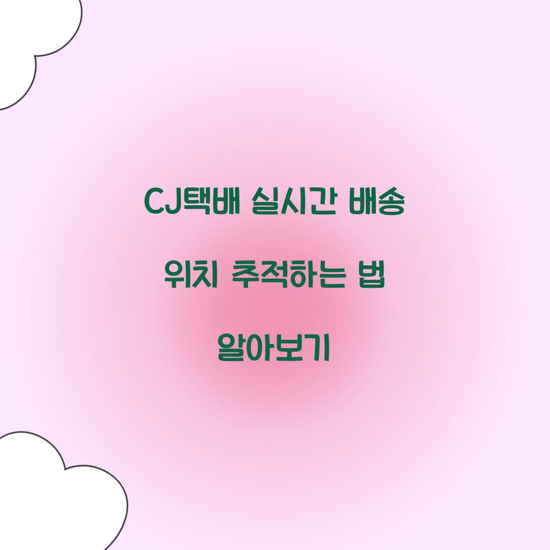 CJ택배 실시간 배송 위치