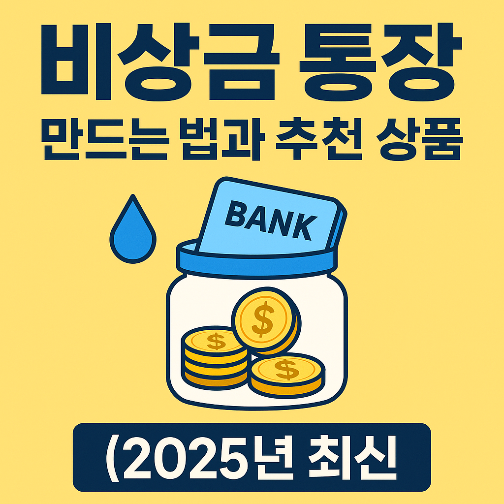 비상금 통장 만드는 법과 추천 상품 (2025년 최신)