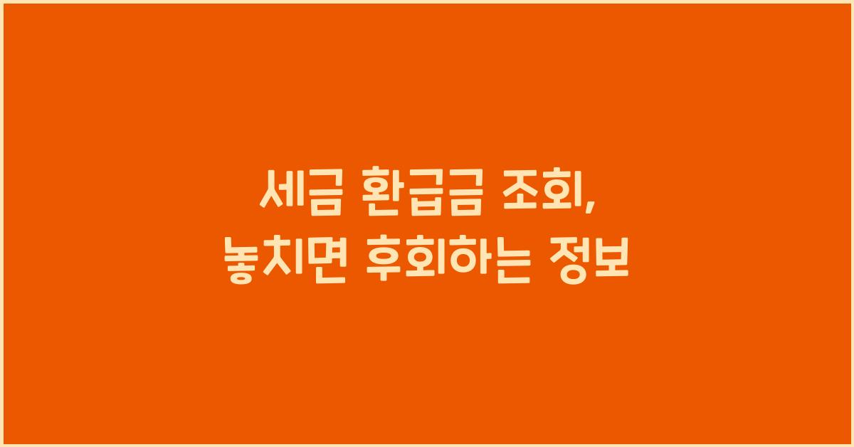 세금 환급금 조회