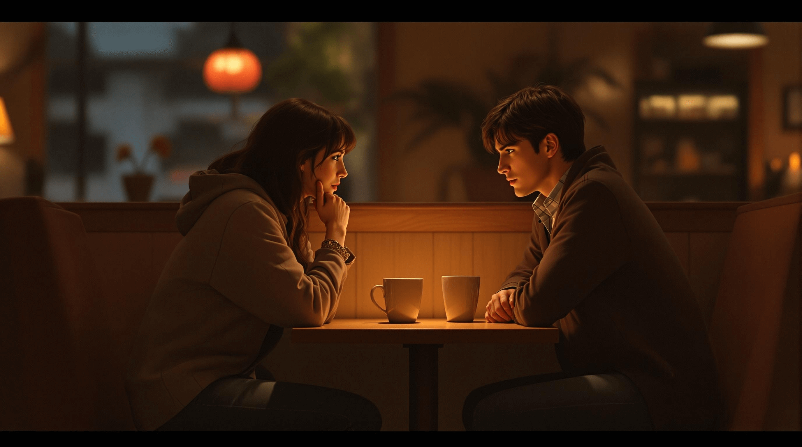 두 남녀가 대화하는 모습