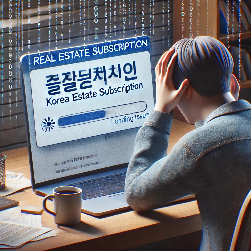 한국부동산 청약홈페이지 잘열리지 않는 경우