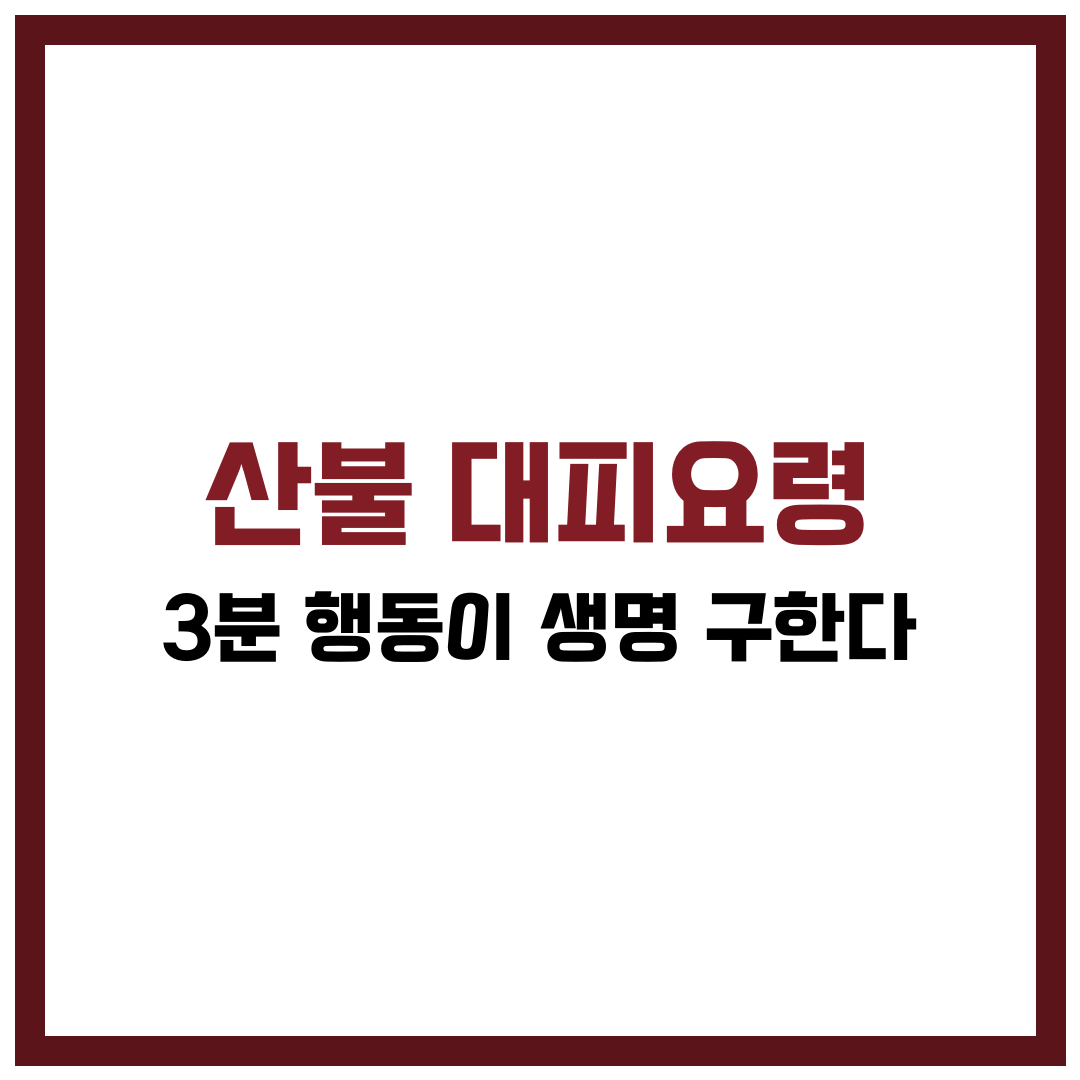 산불 대피요령, 3분 행동이 생명 구한다