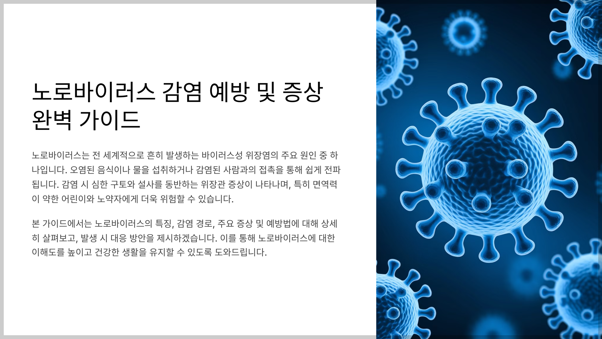 노로바이러스 감염 예방