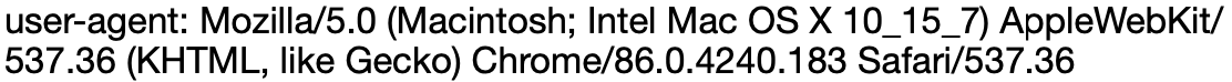 User-Agent 헤더 상세: 브라우저별 클라이언트 정보가 기록된 요청 헤더 화면
