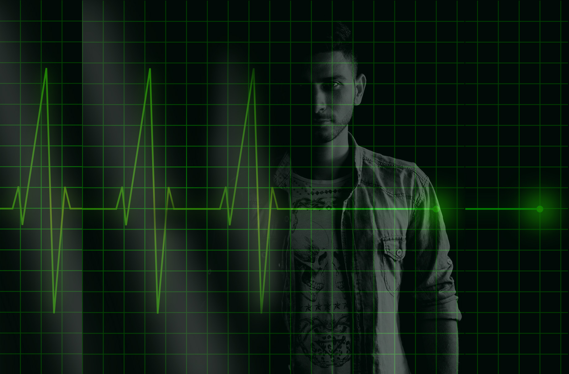 심장이 뛰는 모습의 남자