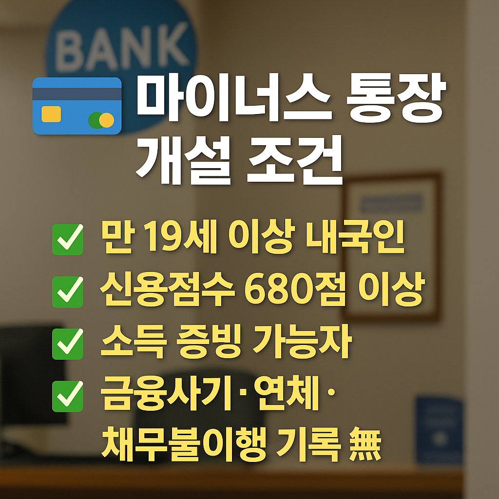 마이너스 통장 개설 조건