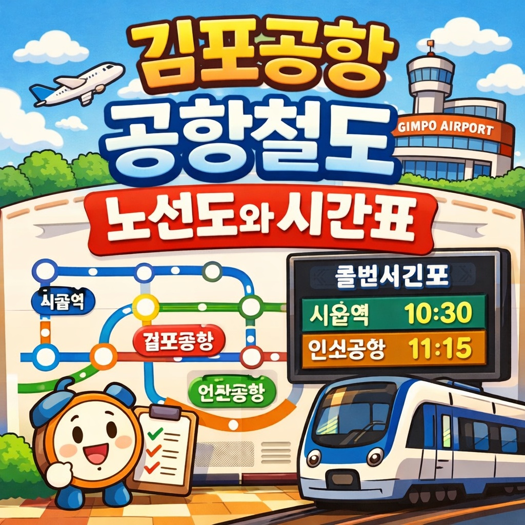 김포공항 공항철도 노선도와 시간표
