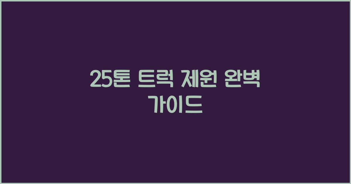 25톤 트럭 제원