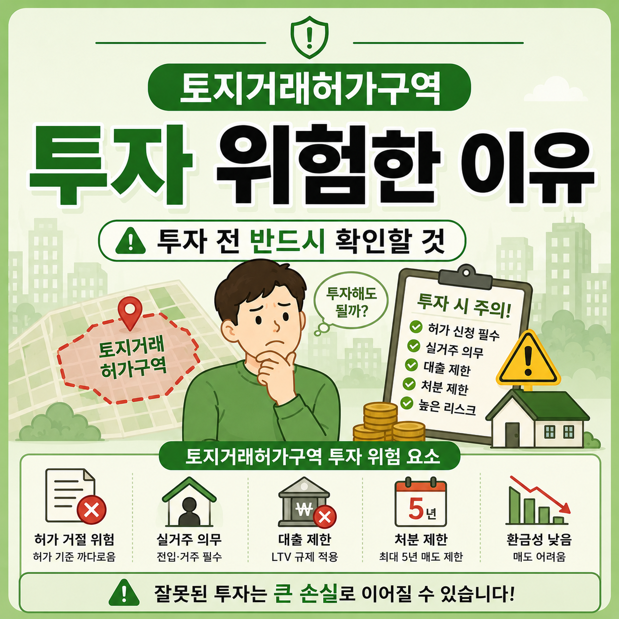 토지거래허가구역 투자 위험 체크 안내