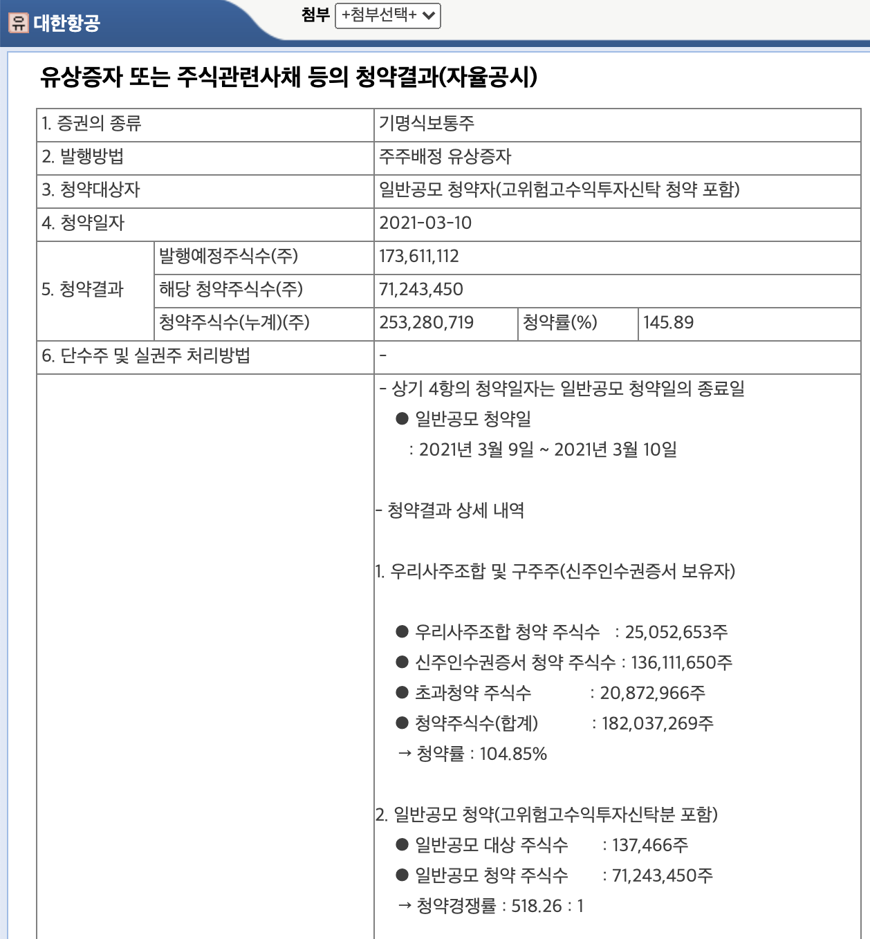 대한항공-유상증자