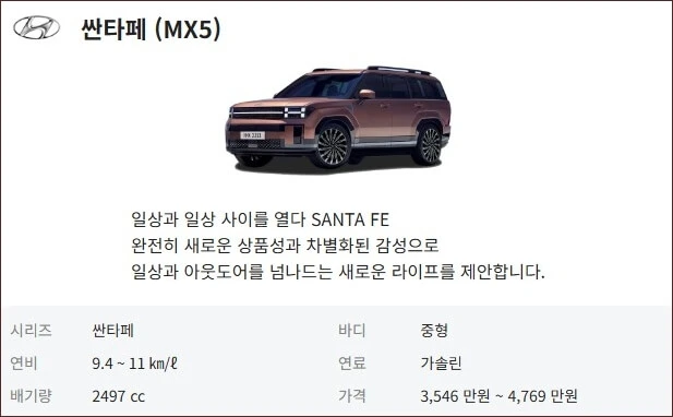 싼타페 가격표